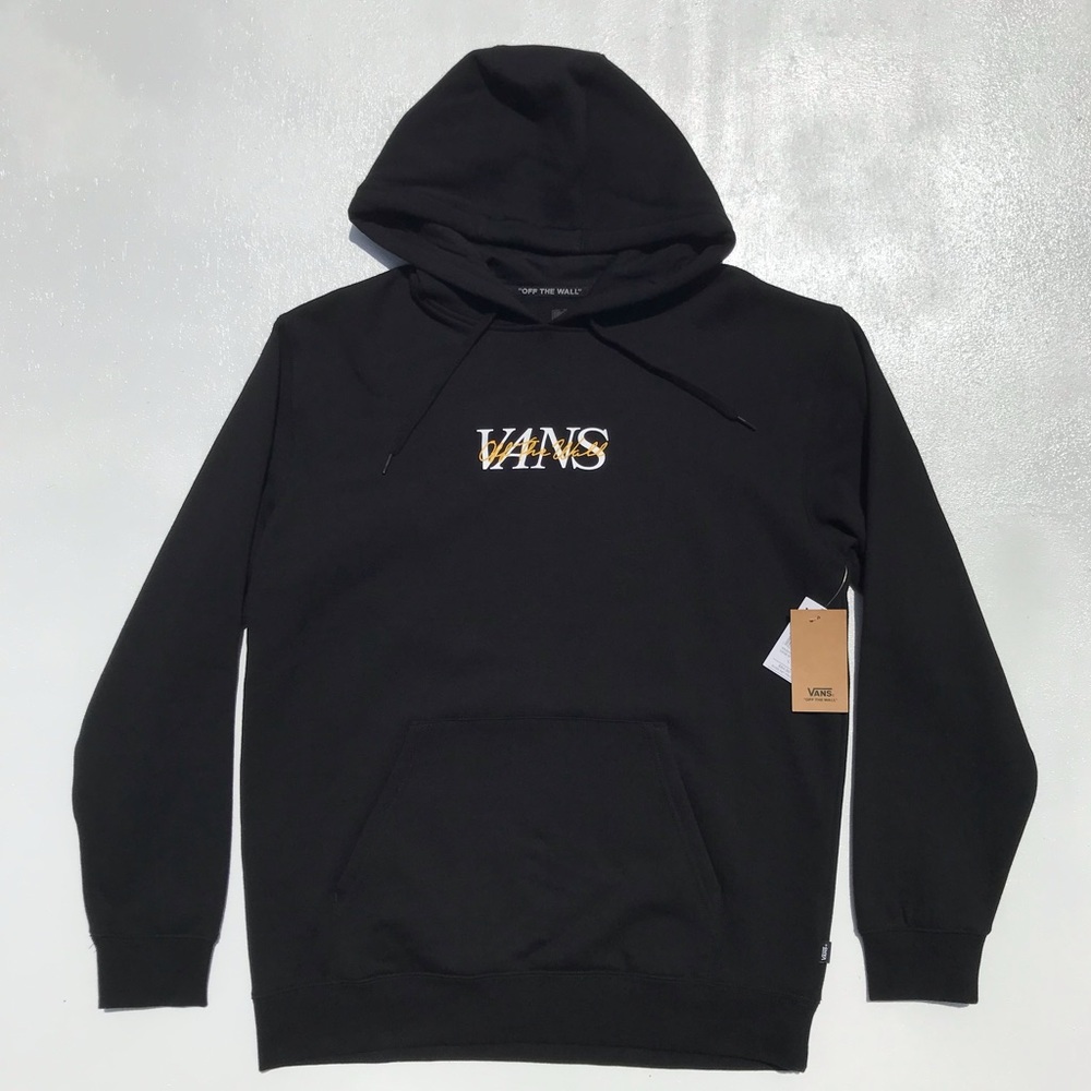 NEW! VANS “Vans is Cool PO” Hooded Sweatshirt - Black, Yellow & White Logo
